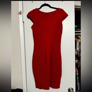 Vintage Red Sinquanone Paris Bodycon Dress